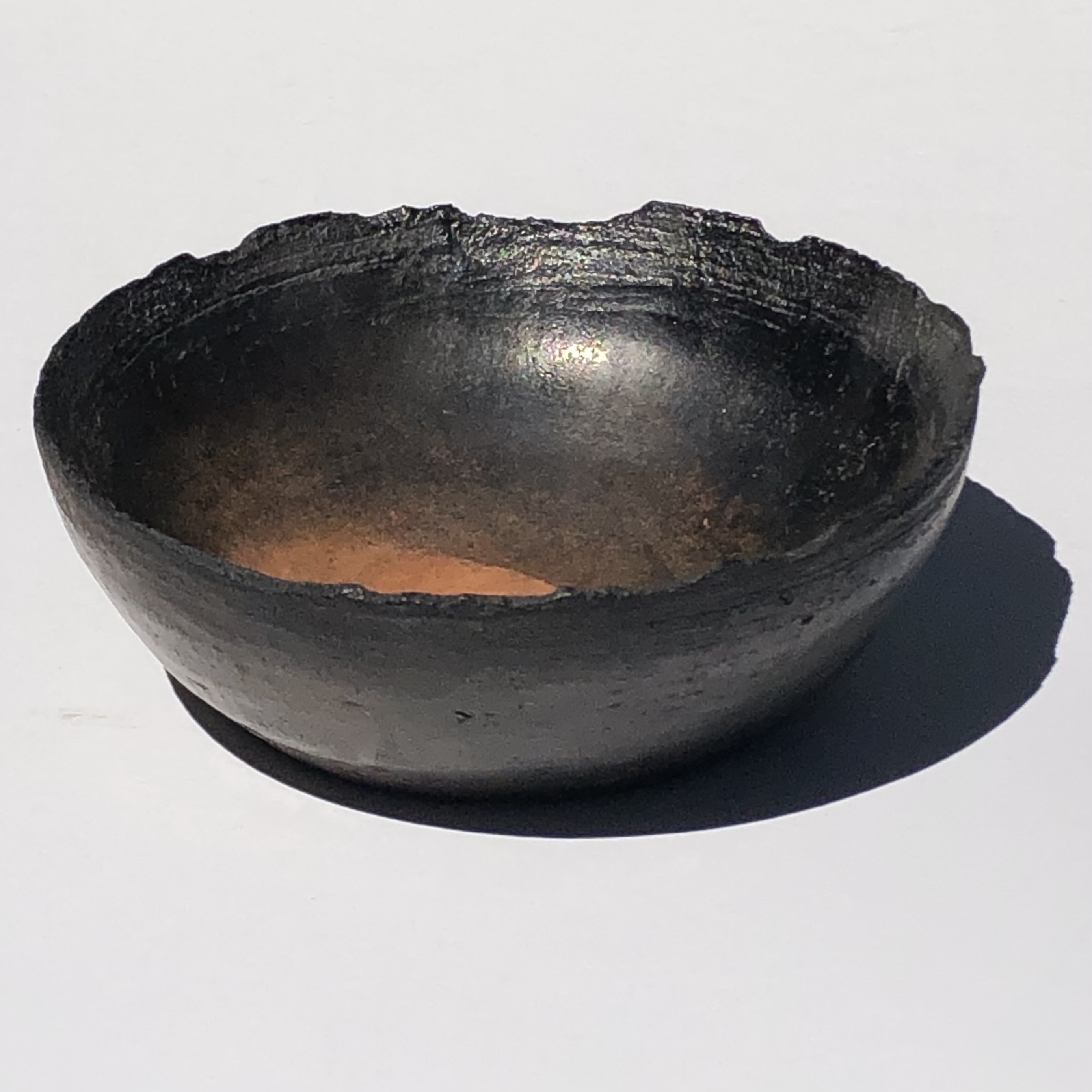 <b>Charred Bowl<br>--------<br>Earthenware clay, Saggar fired